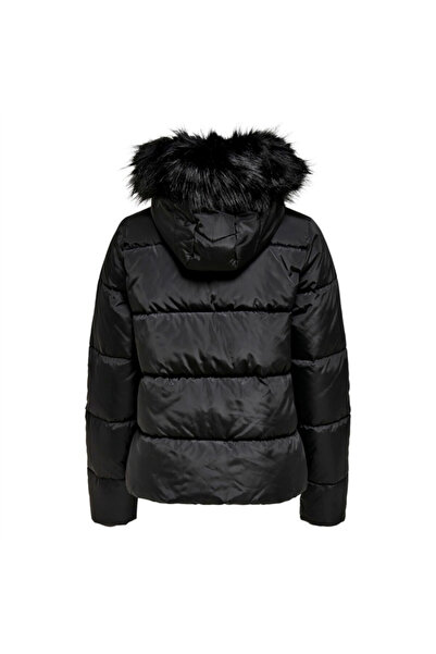ONLY Onlmonica Short Puffer Jacket Women's Casual Coat 15205638-Black Black Hooded