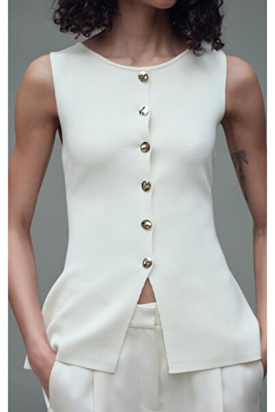 CARPİANNA DORE DÜĞMELİ TRİKO YELEK