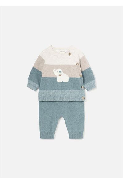 MAYORAL Baby Boy Striped Sweater Pants Set Mint 2518