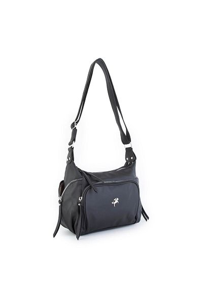 Nas Bag Geantă de damă neagră lavabilă (26x21x15 cm)