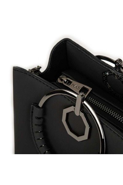 Nas Bag Geantă de damă cu lanț Geantă elegantă Black Karaca