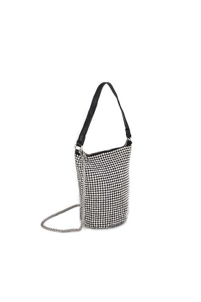 Nas Bag Geantă de damă Crossbody Black White Diamond Black Stone Geantă