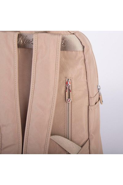 Nas Bag Γυναικείο σακίδιο πλάτης Mink Color - Πολλαπλών τμημάτων, Μεγάλος Εσωτερικός Όγκος, Αδιάβροχο