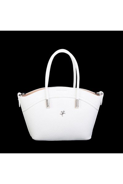 Nas Bag Geantă mini coș pentru femei, geantă de mână și crossbody alb Lopez (20x18cm)