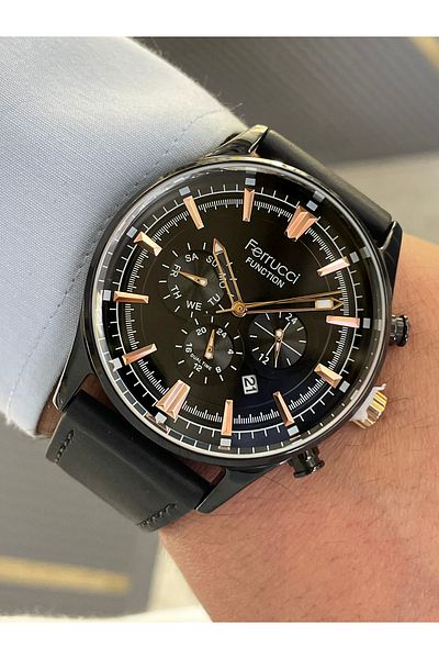 Ferrucci Cord Leather Indicators Active Men's Wrist Watch