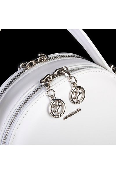 Nas Bag Mini geantă de mână și crossbody pentru femei White Zra (17x17 cm)