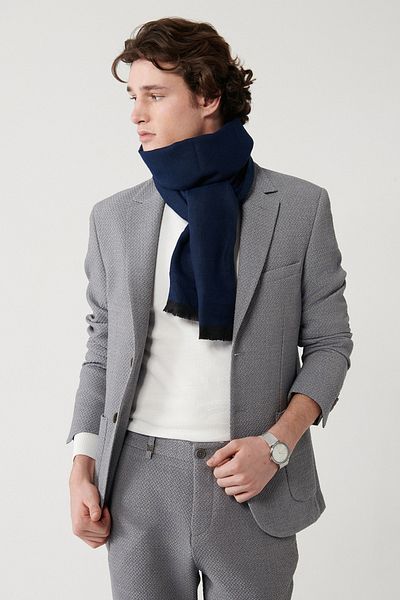 Avva Graue, um 360 Grad flexible, ungefütterte Herrenjacke mit doppeltem Schlitz A32y4023