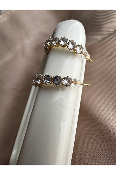 Çelik Taşlı Halka Çelik Küpe