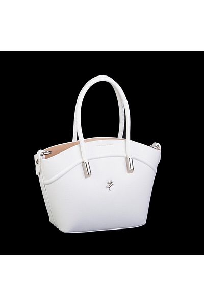 Nas Bag Geantă mini coș pentru femei Geantă de mână și crossbody Golf alb (20x18cm)