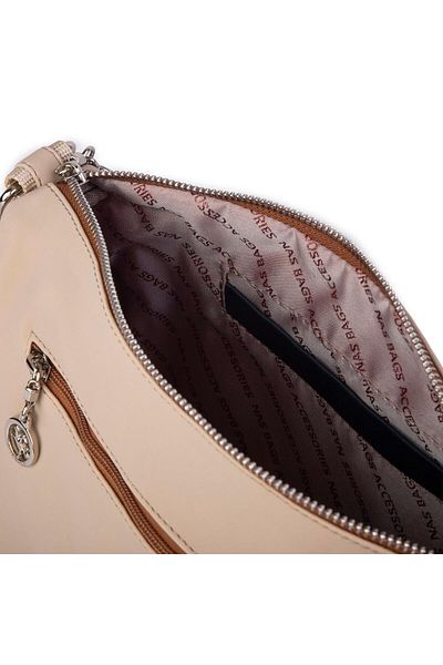 Nas Bag Geantă de zi cu mai multe compartimente pentru femei Sand Tan Buzzy (dimensiuni 30x22 cm.)