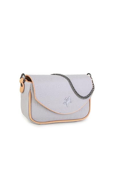 Nas Bag Geantă Crossbody Gri Camel Embossat