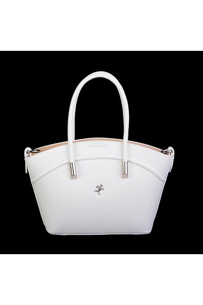Nas Bag Geantă mini coș pentru femei Geantă de mână și crossbody Golf alb (20x18cm)