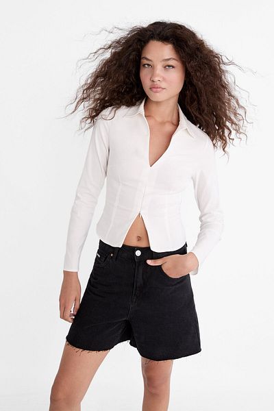 Stradivarius Bengaline shirt with zip