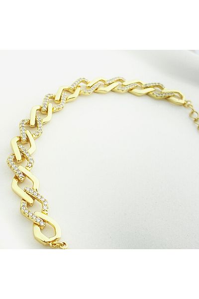 Kyver Jewelry Shop Bracelet Zircon Stone Chain Bracelet Tarnish-Free Xuping Vip Series 14K Gold 17 3cm
