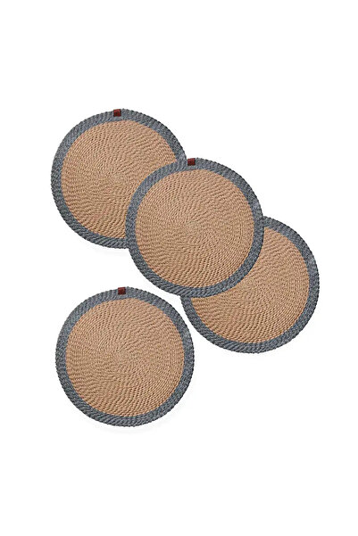 KORKMAZ Natura 4lü Masa Servisi NaturelMavi A8989-5