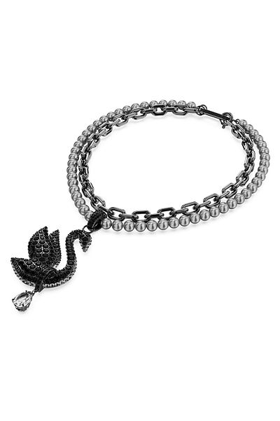 Swarovski Swan Choker Necklace - Bla/Bru 5688747