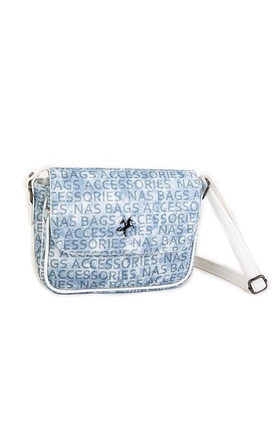 Nas Bag Geantă Crossbody Denim Alb Scris