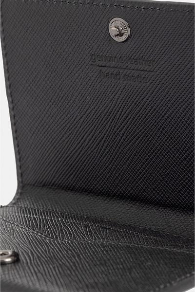 Avva Men's Black 100% Leather Snap Closure Card Holder A31y9550