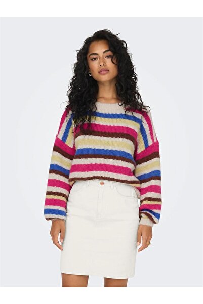 ONLY 15302024 ONLBUBBLE LIFE LS STRIPE ONECK KNT