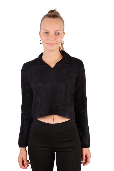 Rays 6621 Pulover moale cu gât polo negru