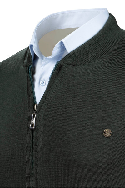 Çizgi Triko Stripe Knitwear Men's Knitwear Vest with Zipper Pocket Steel Knit Knitwear Classic Fit - 4241J