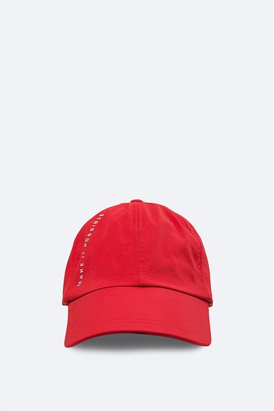 Avva Men's Red Slogan Printed Sports Hat A31y9200
