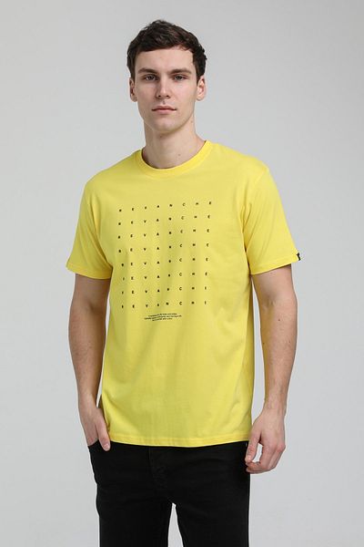 NEW WORLD POLO Crew Neck Yellow Slim Fit T-Shirt 23ssm20303