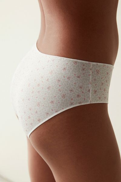 Penti Easy Micro Floral Υπόλευκο Hipster εσώρουχα