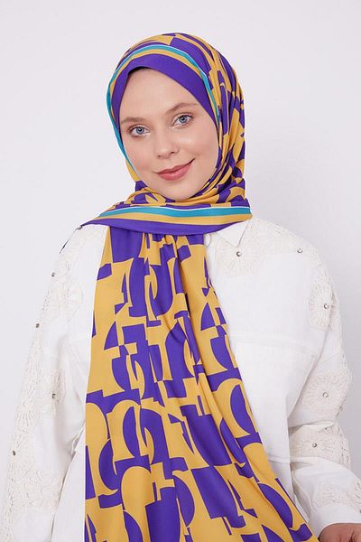 Levidor Eggplant Purple Abstract Pattern Club Shawl
