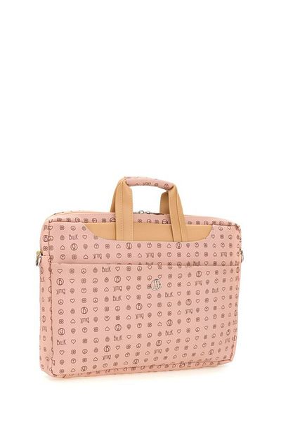 Bilik Deri Monogram Pink/camel Unisex Laptop & Servietă Briefcase-mn