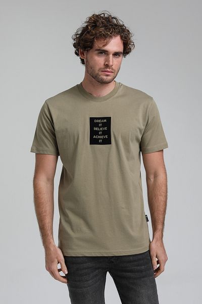 NEW WORLD POLO Crew Neck Light Khaki Slim Fit T-Shirt 23ssm20288