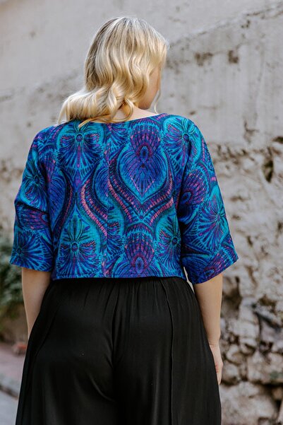 Los banditos Блуза з човниковим вирізом, низькими плечима, вільним кроєм та великим розміром