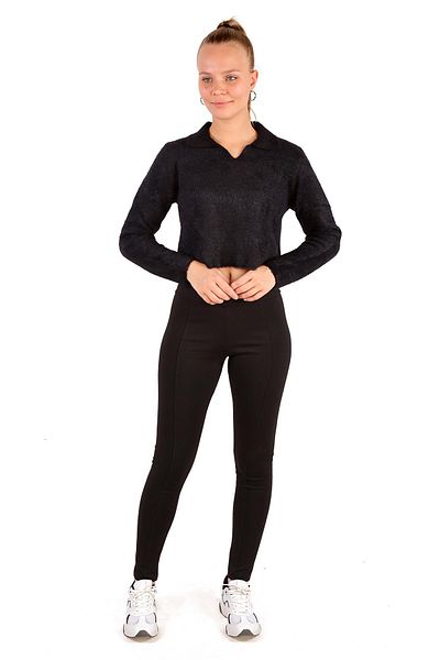 Rays 6621 Pulover moale cu gât polo negru
