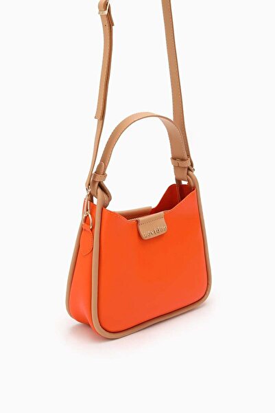 Levidor حقيبة كتف بحزام قابل للإزالة باللون البرتقالي