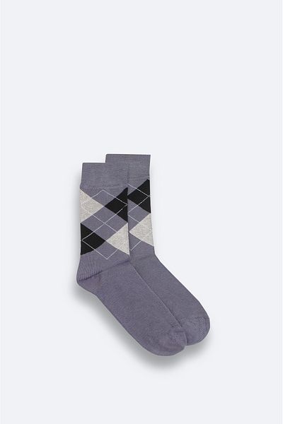 Avva Ανδρικές κάλτσες από μπαμπού με σχέδιο Anthracite Argyle A32y8512