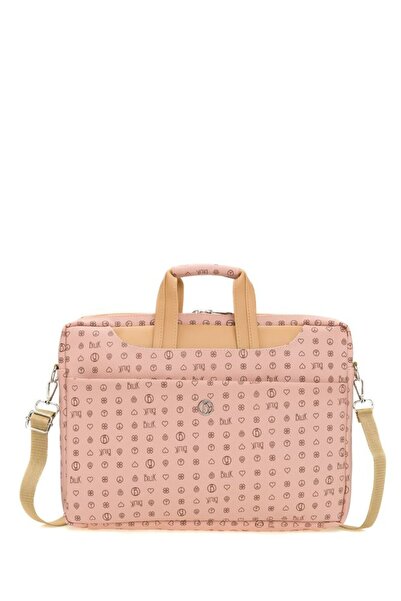Bilik Deri Monogram Pink-Camel Unisex Laptop & Briefcase Briefcase-Mn