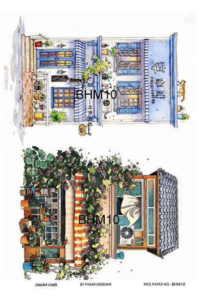 LİNEART ورق ديكوباج نحاسي Lineart رقم: BHM10 - 29x42 سم