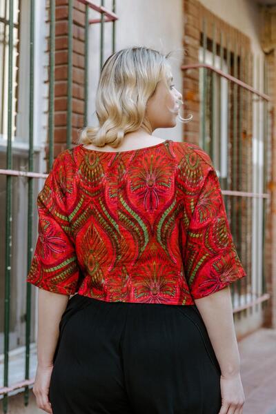 Los banditos Boat Neck Off Shoulder Casual Crop Plus Size Blouse