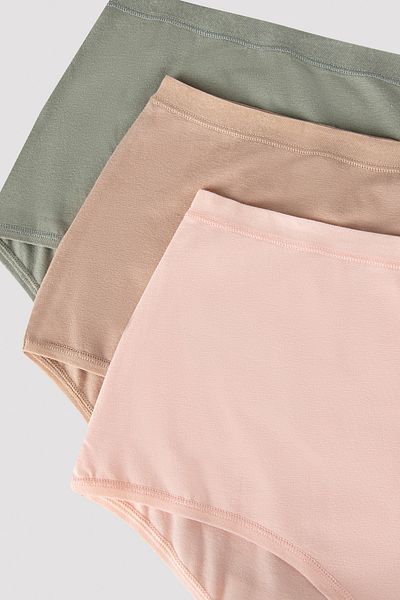 Penti Slip cu talie înaltă Fresh Spring, pachet de 3