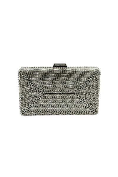 Generic Brand Special Design Silver Color Full of Stones Night Bag Stylish Ev...