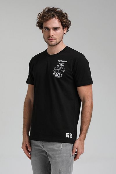 NEW WORLD POLO Crew Neck Black Slim Fit T-Shirt 23ssm20299