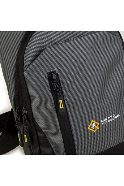 Nas Bag -Nas Polo (Waterproof) Outdoor Men's Waist and Cross Body Bag Gray Antacid