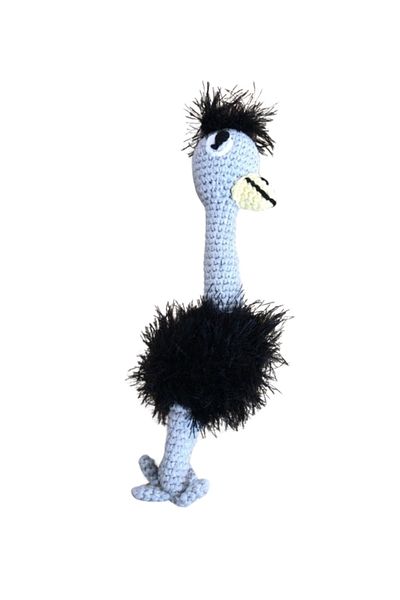 MALLY PET PROFESSIONEL PET CARE Ostrich - Handmade Cat and Dog Toy with Sound