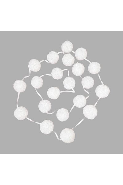 PAMUKA White Tulle Mini Pompom Banner