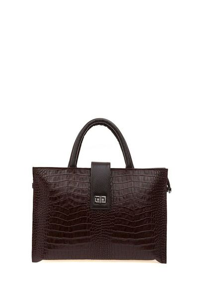 Bilik Deri Coffee Crocodile Leather Unisex Laptop & Χαρτοφύλακας Blm 093045
