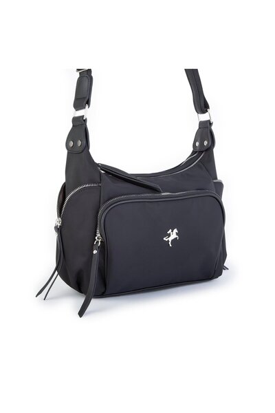 Nas Bag Geantă de damă din satin negru (26x21x15 cm)