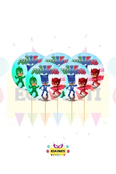 ECM PARTI Pijamaskeliler Kürdan 16 Adet - Doğum Günü Parti Seti Malzemeleri