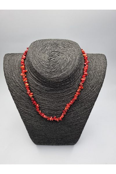 Yüksel Boncuk Kırıktaş Coral Natural Stone Necklace