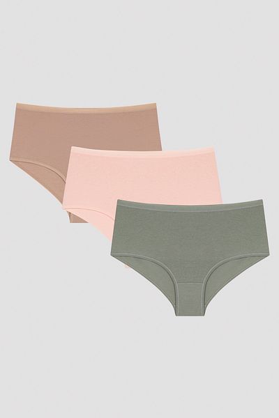 Penti Slip cu talie înaltă Fresh Spring, pachet de 3