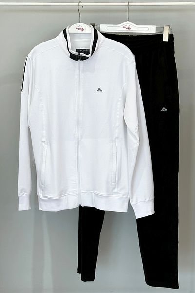 REMSA Λευκή ανδρική αθλητική φόρμα 3715 - Lycra Combed Cotton